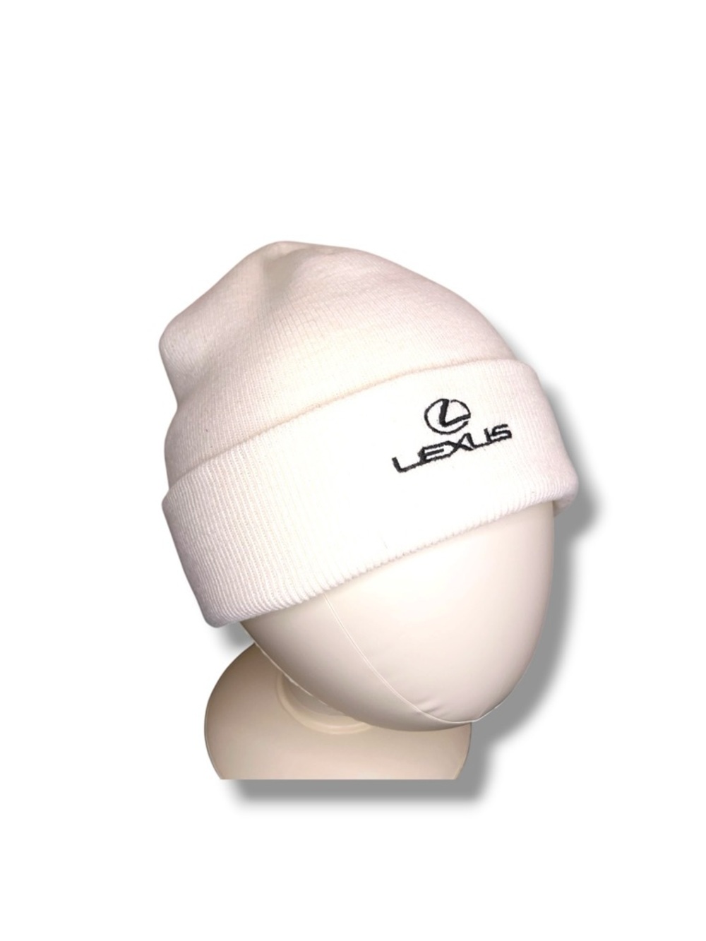 Lexus Ivory White Knit Logo Beanie Hat Adult Unisex Collector Car Auto EUC